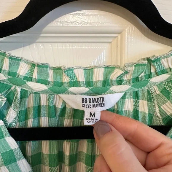 BB Dakota Green Checkered Mini Dress - Picture 4 of 4